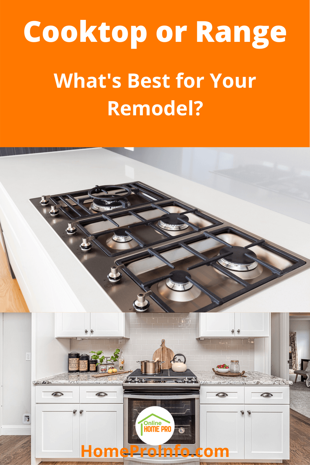 cooktop or range for a remodel