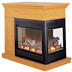 procom oak peninsula fireplace