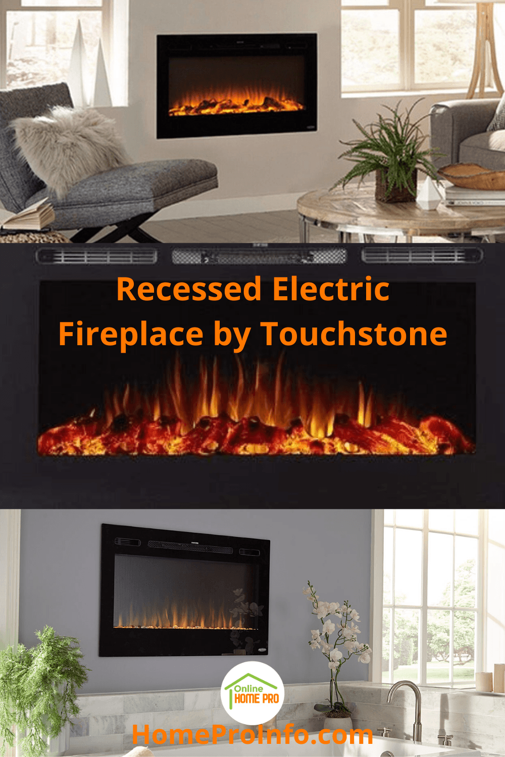 ecessed electric fireplace by Touchstone