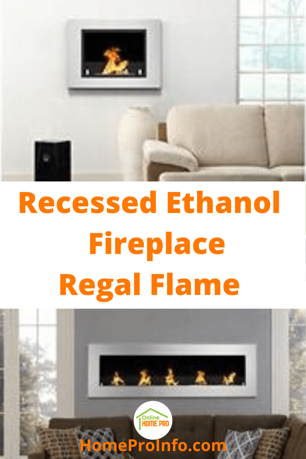 recessed ethanol fireplace regal flame