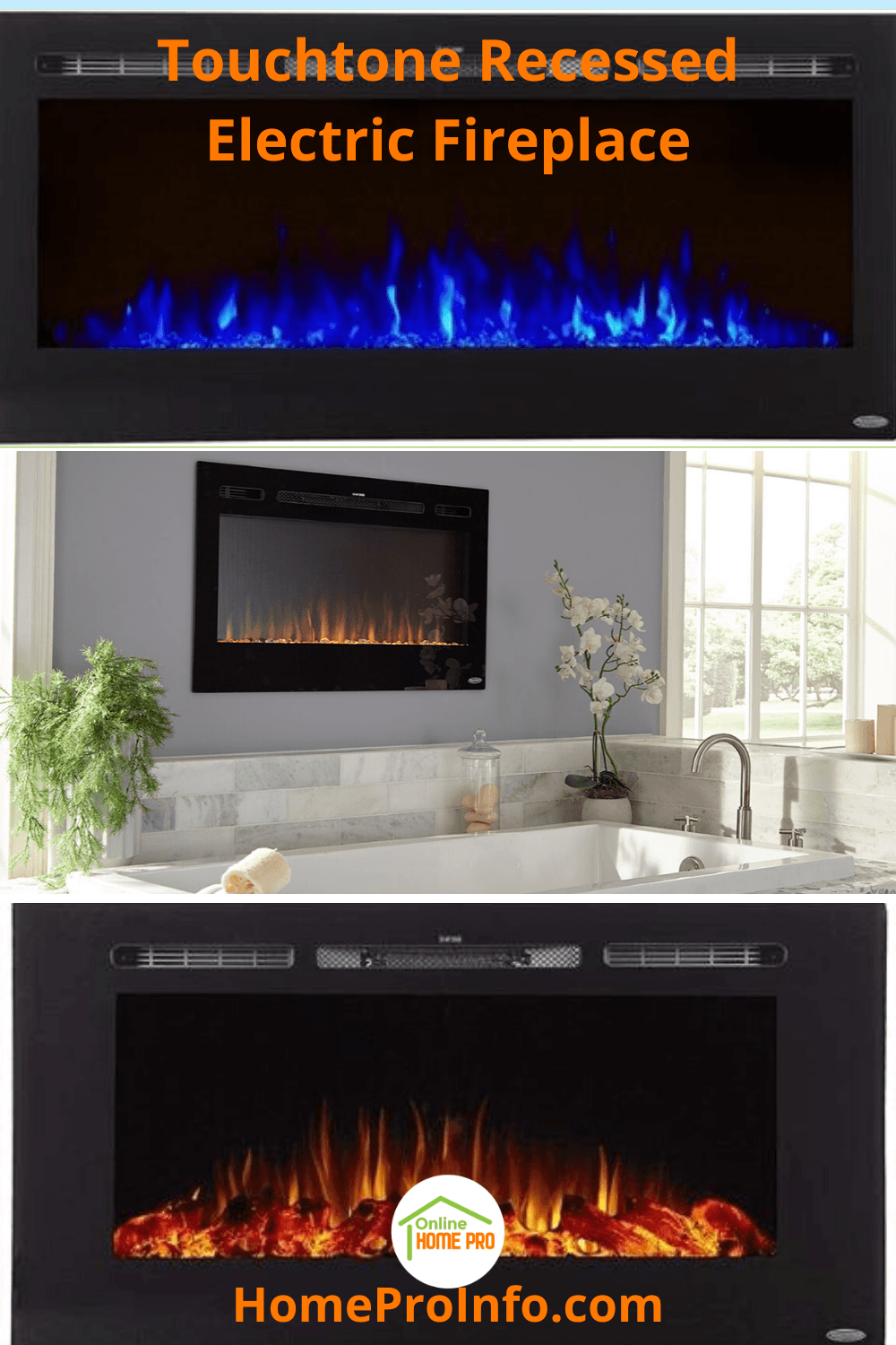 touchstone recessed electric fireplace