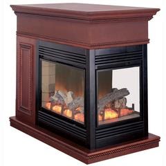 procom caramel peninsula fireplace