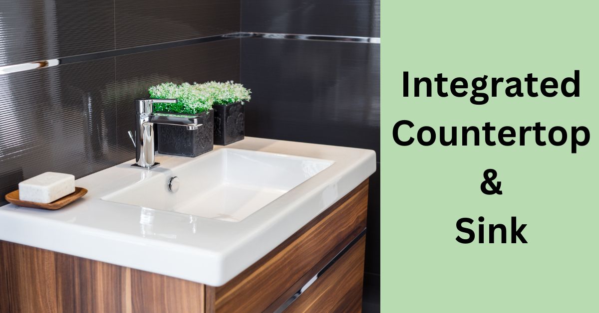 integrated bathroom sink and countertop